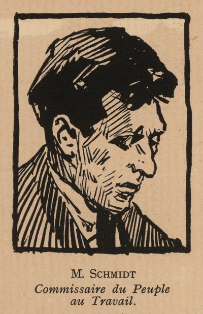 Vasilij Schmidt, ruský bolševický revoluční politik a lidový komisař práce (litografie) od French School