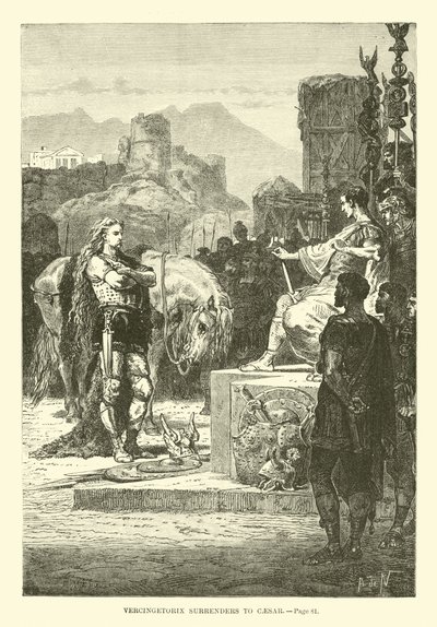 Vercingetorix se vzdává Caesarovi od French School