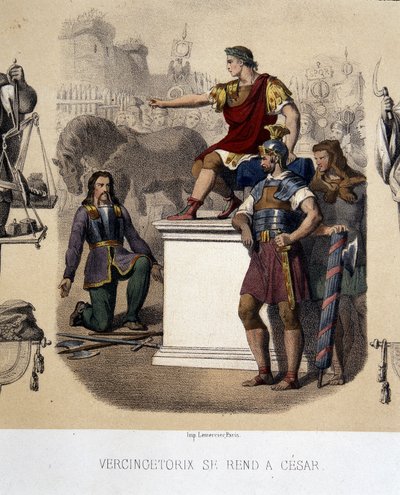Vercingetorix jde k Caesarovi (52 př. Kr.). od French School