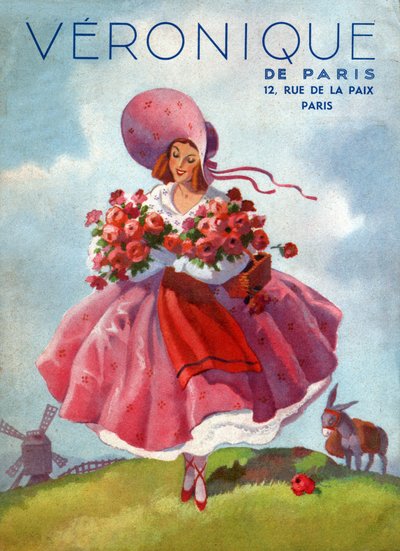 Šaty Veronique. c.1920 (rytina) od French School