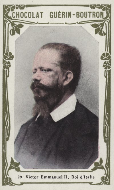 Viktor Emanuel II., italský král (barevná fotografie) od French School