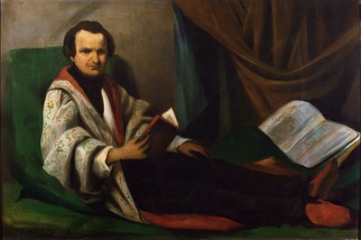 Victor Hugo (1802-85) na svém divanu, kolem 1830-40 od French School
