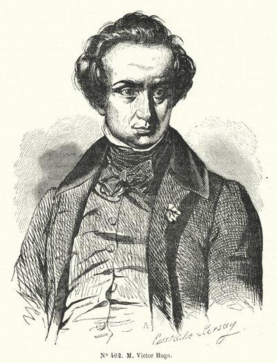 Victor Hugo , francouzský romanopisec a dramatik (rytina) od French School