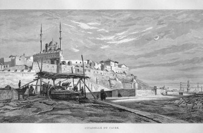 Pohled na káhirskou citadelu, z LEgypte od Georga Moritze Eberse, 1881 od French School