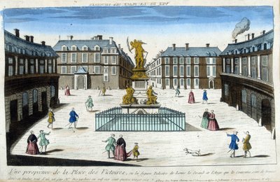 Pohled na Place des Victoires v Paříži - Optický pohled od French School