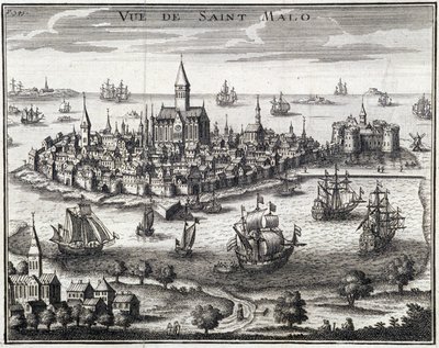 Pohled na St Malo - anonymní rytina od French School
