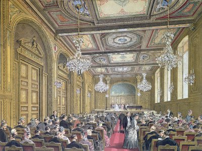 Pohled na koncert v Salle Herz na Rue de la Victoire, Paříž, c.1870-80 od French School
