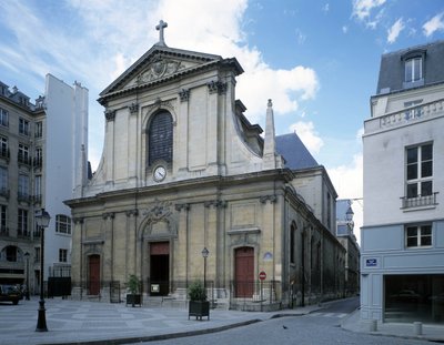 Pohled na baziliku Notre Dame (Notre Dame) vítězství v Paříži. od French School