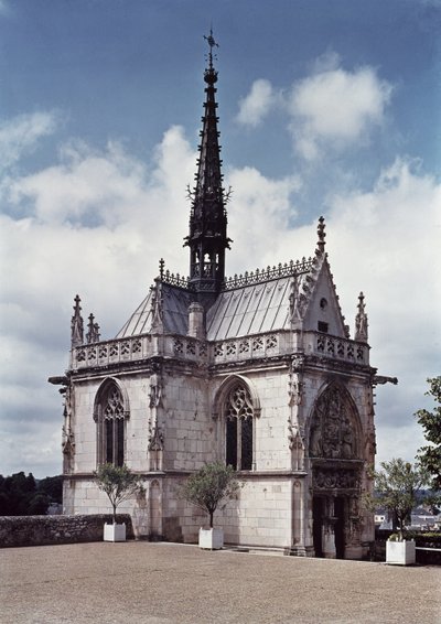 Pohled na kapli Saint-Hubert ze zámku Amboise, dokončený v roce 1493 od French School