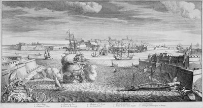 Pohled na město Valletta, přístav Malta, c.1736 (rytina) od French School