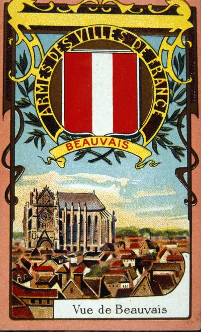 Pohled na francouzské město Beauvais, cca 1900 (chromolitograf) od French School