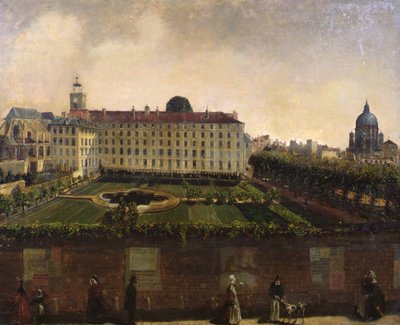 Pohled na Institut National des Jeunes Sourds, Paříž, kolem roku 1840 (olej na plátně) od French School