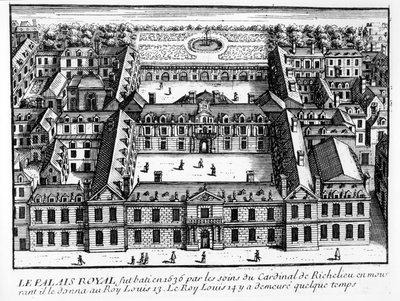 Pohled na Palais-Cardinal (budoucí Palais-Royal), c.1641 od French School