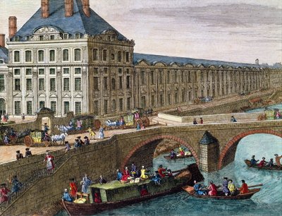 Pohled na řeku Seinu v Port Royal (detail) od French School