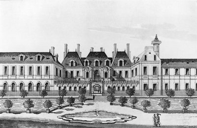Pohled na hotel Soissons v Paříži (akvatinta) od French School