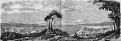 Pohled na město Nice v roce 1860. Rytina v „The Illustrous World““ č. 157 ze 14. dubna 1860. od French School