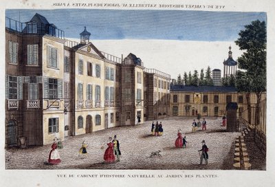 Pohled na kabinet přírodní historie v Jardin des Plantes v Paříži - rytina od French School
