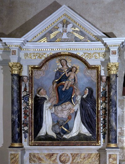 Panna a dítě, oltářní obraz kostela Hruška o životě, Vendee. od French School
