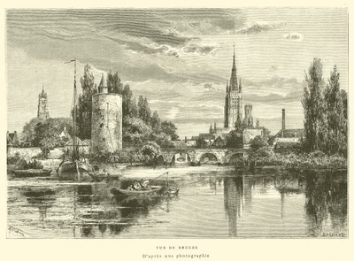 Pohled na Bruggy (rytina) od French School