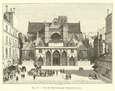 Pohled na Saint-Germain lAuxerrois, 1834 od French School