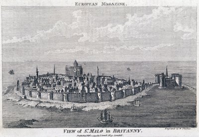 Pohled na St Malo - rytina od Thomase od French School