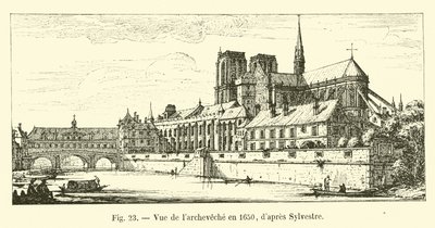 Pohled na arcidiecézi v roce 1650, podle Sylvestre od French School