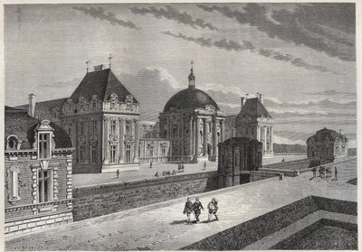 Pohled na zámek Royal de Monceaux – rytina z „“ Historie Francie vyprávěná mým vnoučatům““ – od Francoise Guizota – 1872-1876 od French School
