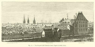 Pohled na nábřeží a Hotel de Conti, po La Belle, 1640 od French School