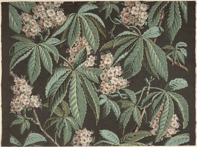 Design tapety s Chestnut Branch (detail) ca. 1810, výrobce Josef Dufour (1752-1827), Paříž, od French School