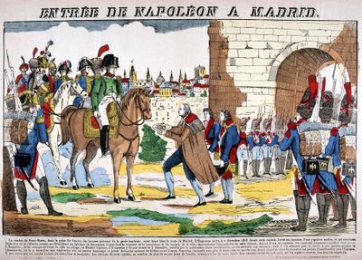 Válka na poloostrově (1807-1814) - Vjezd Napoleona I. do Madridu 2.12.1808. Obrázek Epinal od French School