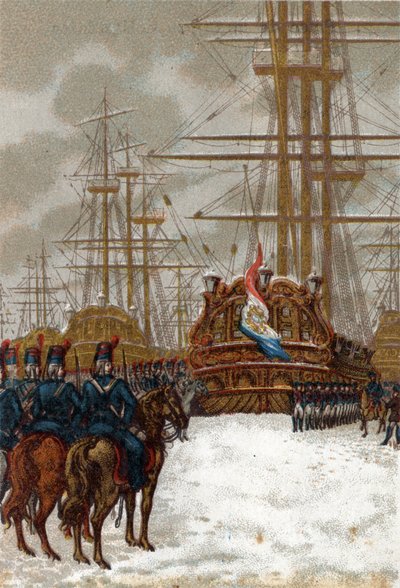 Války francouzské revoluce: Zachycení nizozemské flotily v Helderu v Holandsku (konec prosince 1794 – začátek ledna 1795): flotilu převzala kavalérie generála Pichegru, zatímco led zastavil jakýkoli pohyb lodí. od French School