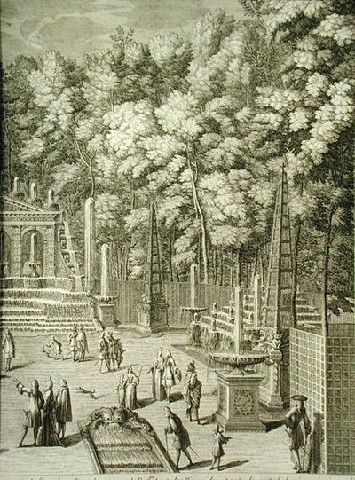 Vodní prvky ve Versailles od French School