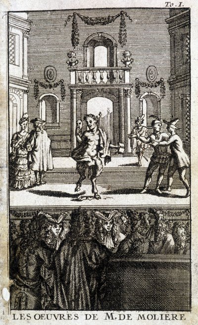Divoká zvěř a postavy na jevišti s veřejností – v „Díla M. de Molière““ od French School