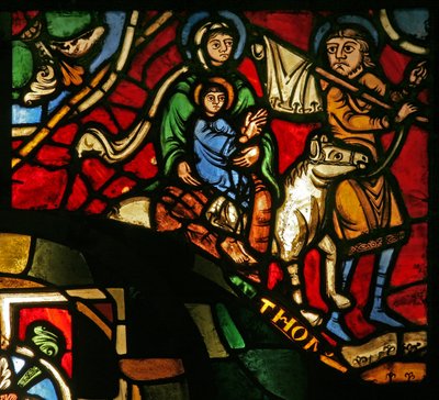 Window Treasury-A zobrazující Útěk do Egypta od French School
