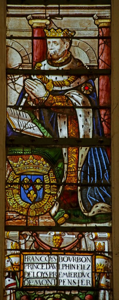 Okno zobrazující Francois de Bourbon (vitráže) od French School