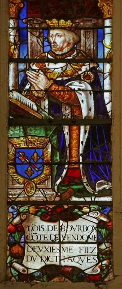 Okno zobrazující Louis de Bourbon-Vendome (vitráže) od French School