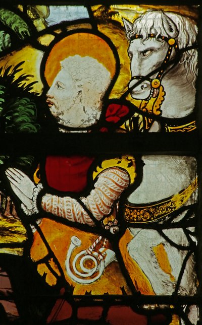Okno zobrazující vizi svatého Eustache, detail 2921629 od French School