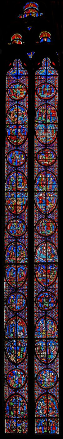 Window w11 Knihy Jeremiáše (L) a Tobiáše (R) od French School
