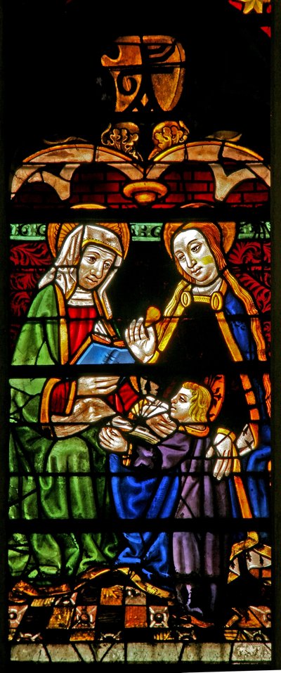 Okno w132 zobrazující Mary Salome? od French School