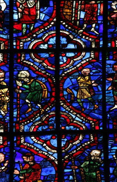 Okno š14-L zobrazující detail pozadí od French School