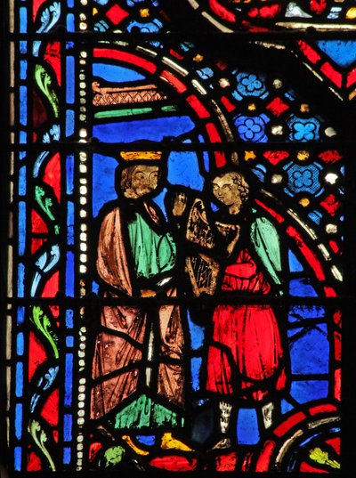 Window w14 David hraje na harfu pro Saula I Sam XVI 23 od French School