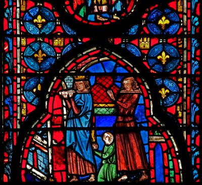 Window w15 St Louis – a Robert dArtois nesou relikvie do Sens od French School