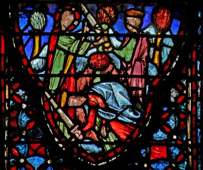 Okno w4 Gods soldier se zjeví Joshuovi, který padá na zem. Josh V 13-16 od French School