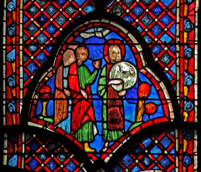 Okno w9L Svatý Jan Křtitel: Ecce Agnus Dei od French School