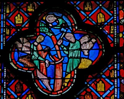 Window w9R Nabuchodonozorův sen: velký strom je pokácen. Dan IV 14 od French School