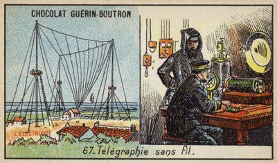 Bezdrátová telegrafie (chromolitho) od French School