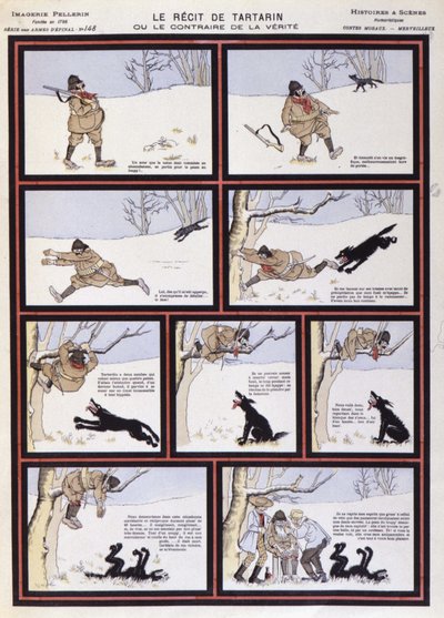 Wolf Hunt, “”Tatarinův příběh aneb opak pravdy”” - obraz Epinal, Paříž, 20. století od French School