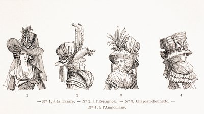 Styly dámských klobouků 18. století, 1875 od French School