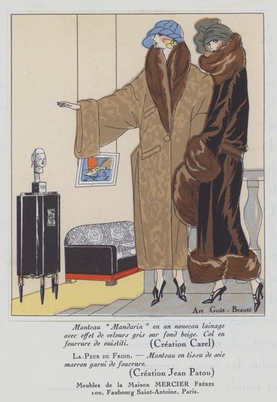 Damenmode der 1920er Jahre von Designern Carel und Jean Patou von French School