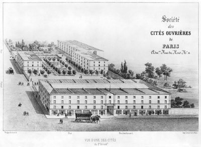 Dělnické sídliště, 58 rue Rochechouart, Paříž, kolem roku 1870 od French School